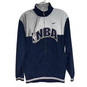 Nike Team NBA Vintage Full Zip Cuffed LS Youth‎ L 16/18 Jacket Blue Gray White